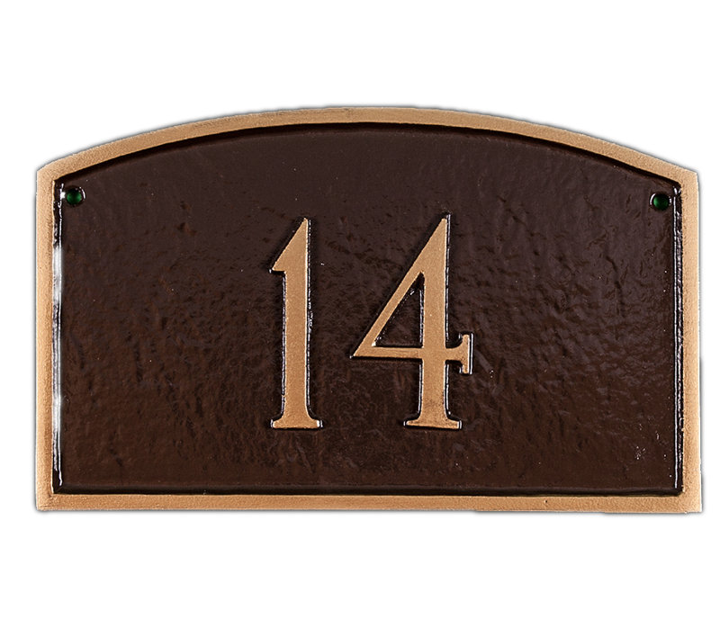 Plaque d'adresse murale 1 ligne Petite, Blanc / argent, Oui