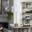 41" Crystal Table Lamp With White Shade