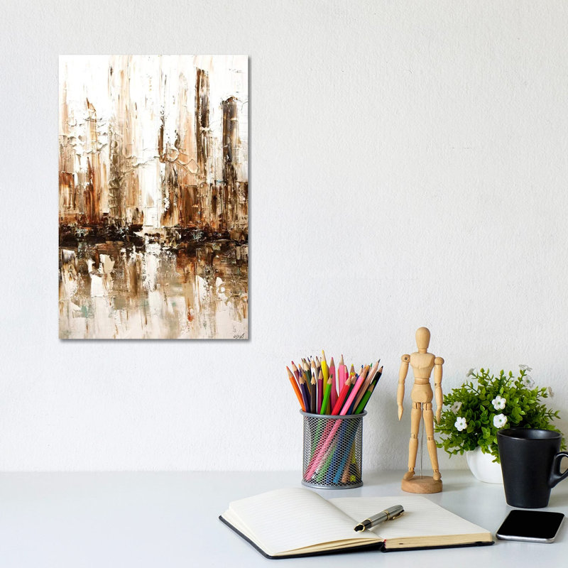 White City I by Osnat Tzadok - Painting on Canvas, No Framed, 20.32 cm H x 30.48 cm W