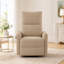 Fauteuil inclinable pivotant manuel avec rotation à 360° et fonction bascule, revêtement en tissu, idéal pour les petits espaces, brun