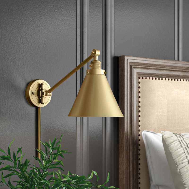 Lampe pivotante à 1 lumière à intensité variable Donovan, DEL, Laiton brossé