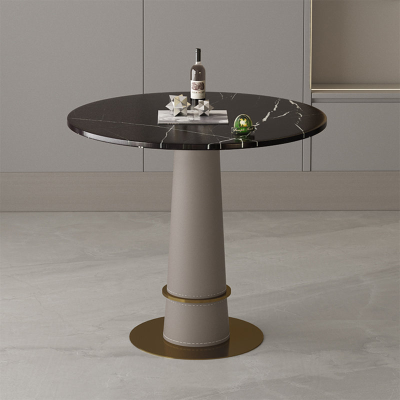 Black Round Marble Dining table, Black