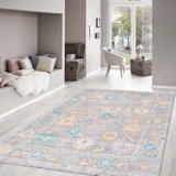 Oriental Area Rug in Silver