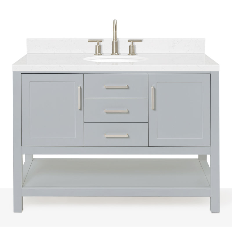 ARIEL Magnolia 48 Single Bathroom Vanity with Top, Gray