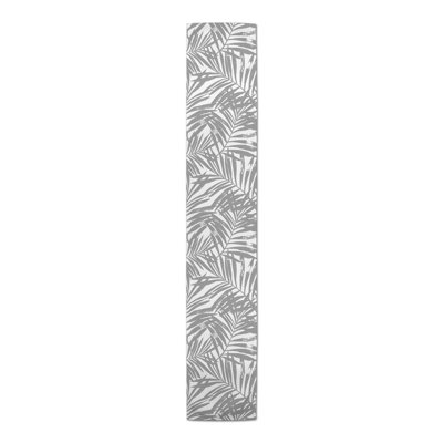 Tropical Leaves Gray Table Runner