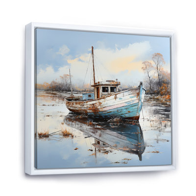 «Boat Charm In Winter», reproduction sur toile