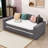Wood Upholstered Daybed with Integrated Bluetooth Audio System, Storage Armrests and Trundle-925645989-925645986
