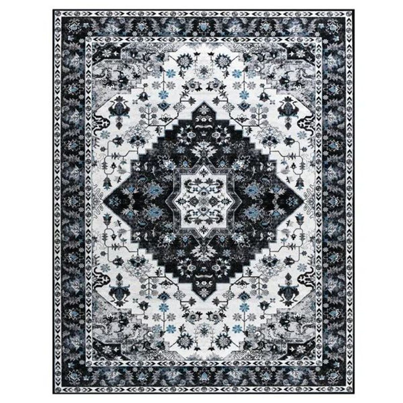 Carnegia Floral Area Rug, Black, Rectangle 183 x 275 cm