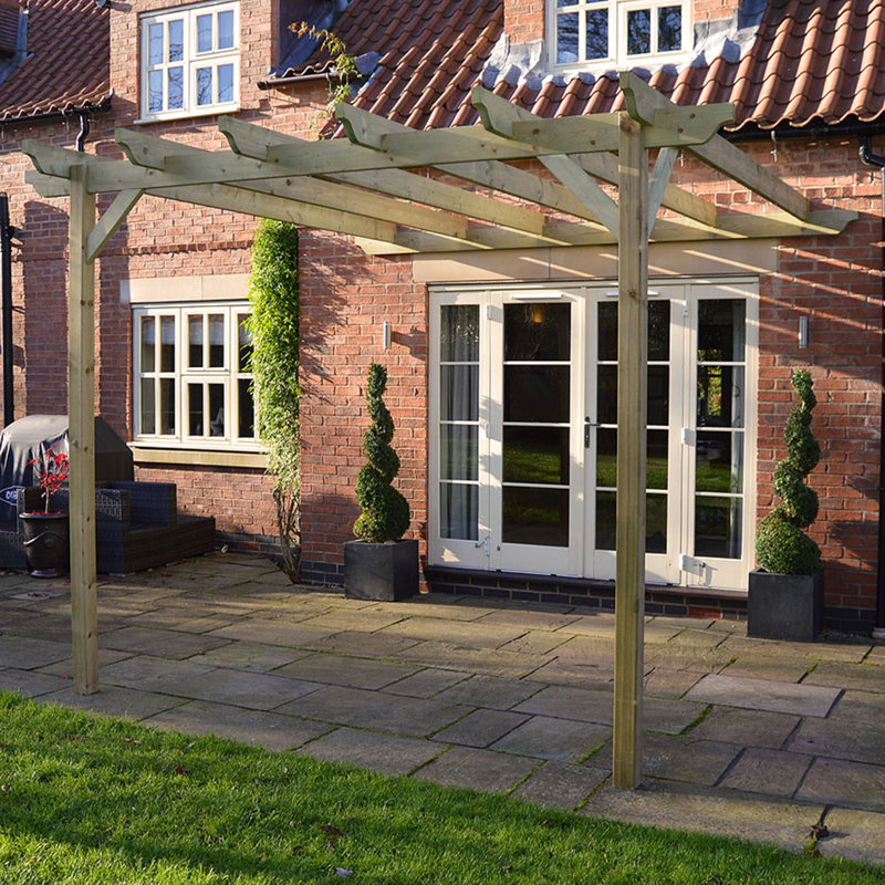 Pollitt Solid Wood Pergola, Light Green, 277cm H x 240cm W x 240cm D
