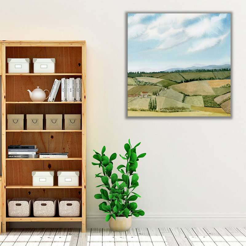 «Tuscan Farmland I», reproduction d'art sur toile, H 40 po x l 40 po