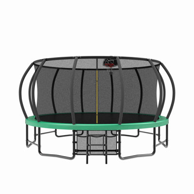 Trampoline avec panier de basketball - Trampolines récréatives avec échelle, sac à chaussures et revêtement antirouille galvanisé