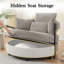 Chaise longue d'intérieur rembourrée 50 po avec table d'appoint et rangement sous le siège-769210910