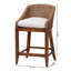 Tabouret de comptoir Bali et Pari Jasper Seagrass avec structure en bois d'acajou-2141246755