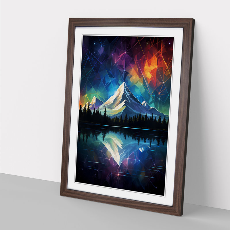 Single Picture Frame Print on Wood, Walnut Framed, 34cm H x 25cm W