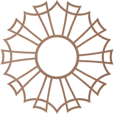 24"OD x 8 1/2"ID x 1/4"T Augustus Wood Fretwork Pierced Ceiling Medallion, Birch