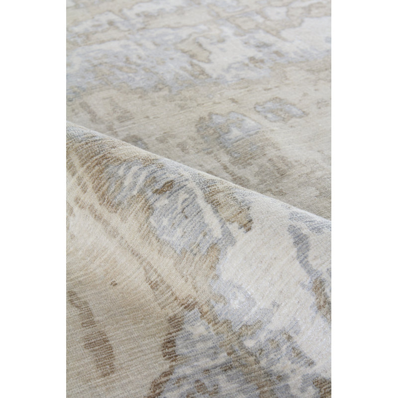 Exquisite Rugs Murano Hand Loomed Area Rug in Ivory/Silver/Gold ...