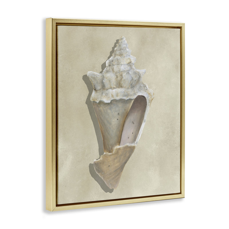Toile de coquillage brun clair avec toile de coquillage noir, conception par Michael Willett, H 31 po x l 25 po