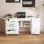 Bureau intérieur, table pliable avec roulettes verrouillables, tablettes pour la maison