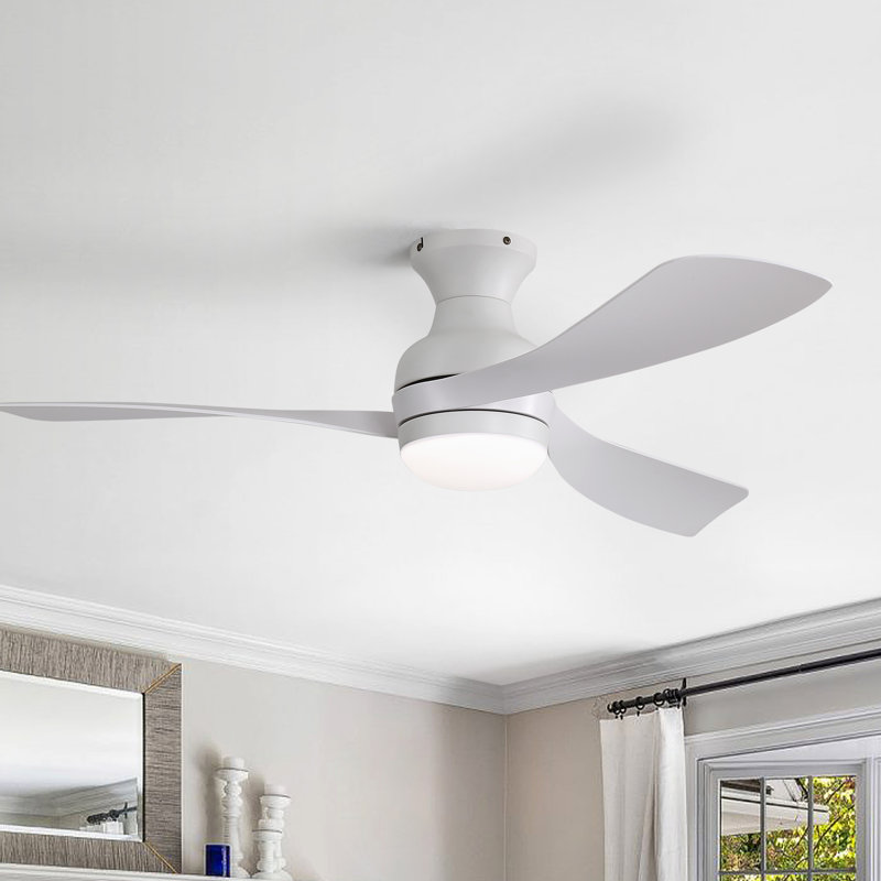 Ventilateur de plafond encastré de 52 pouces avec lumière DC et télécommande, pales réversibles 3-ABS pour un confort toute l'année
