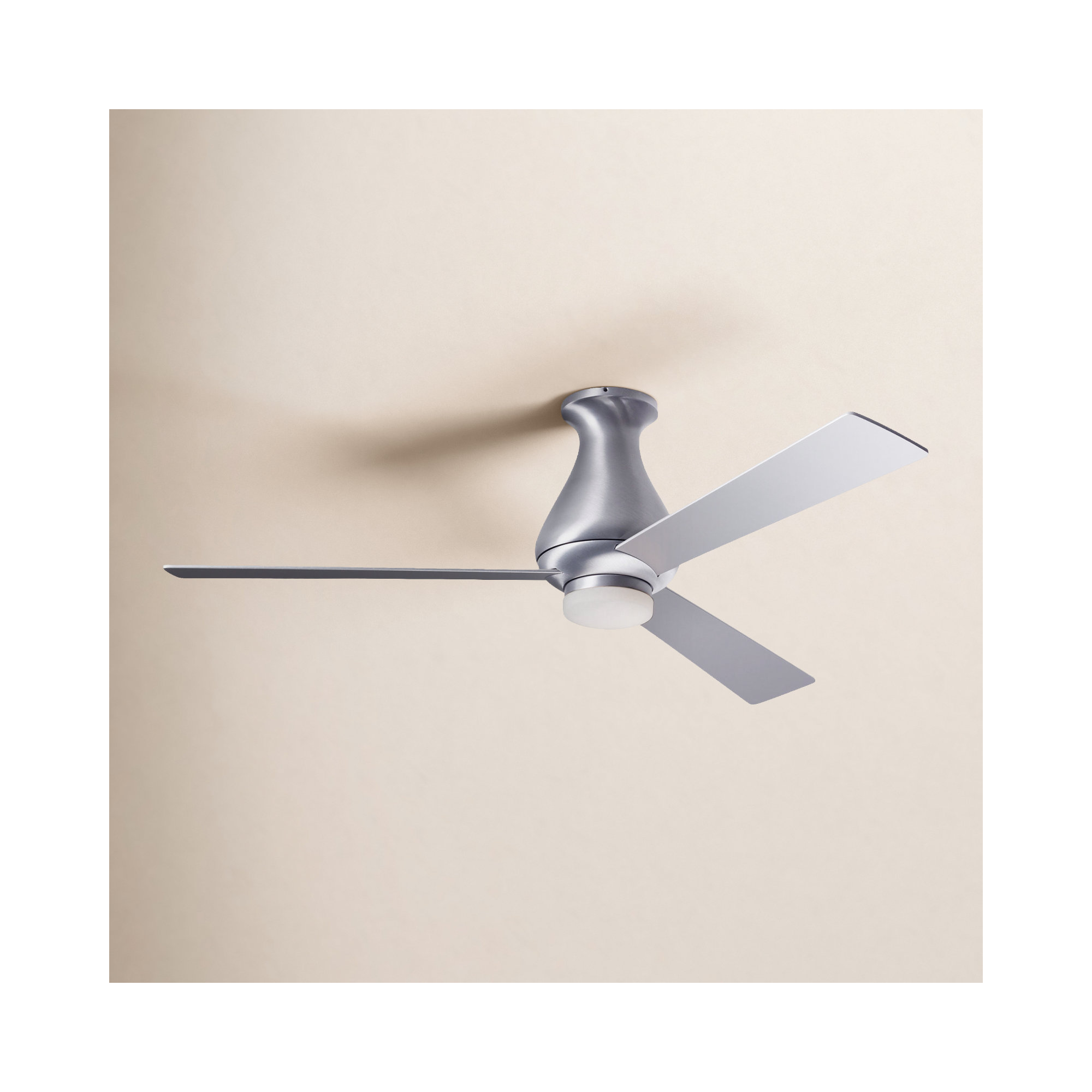 52'' 3 Blade Ceiling Fan with LED Light Kit, Brushed Aluminum, Handheld Remote Control (2-wire), White