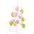 14.25" Pink White and Green Cut-Out Easter Egg Tree Tabletop Decor