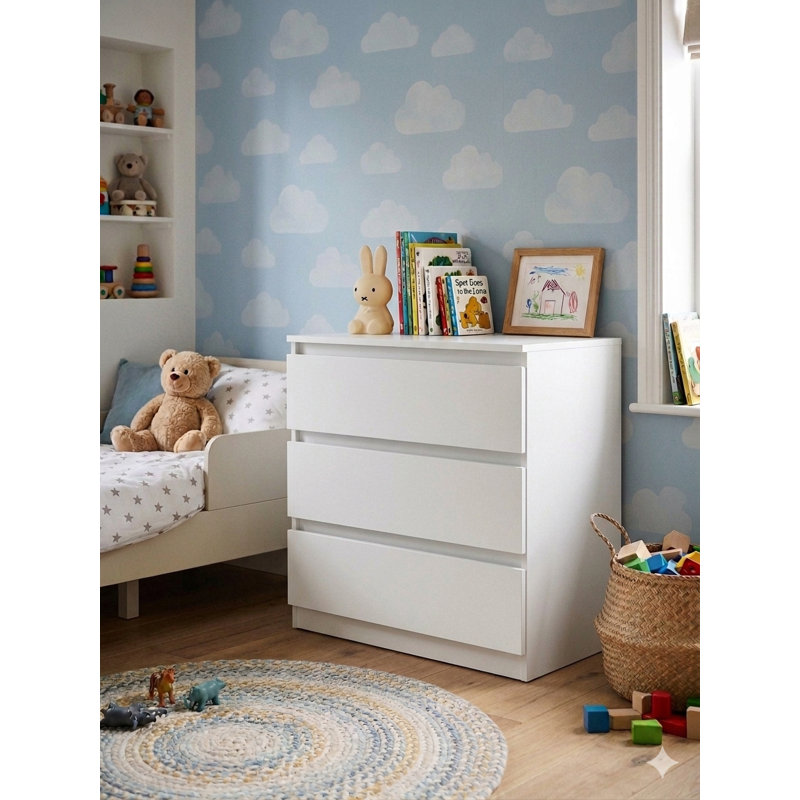 Kids 3 - Drawer Dresser, White