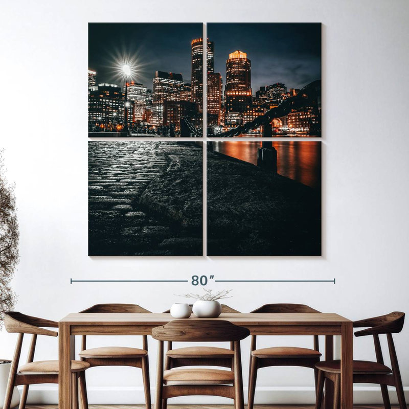 Nicci, horizon de nuit de Boston, H 74 po x l 74 po