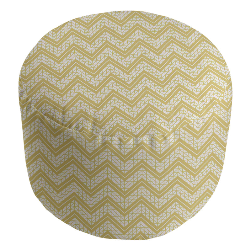 Upholstered Pouf, Yellow