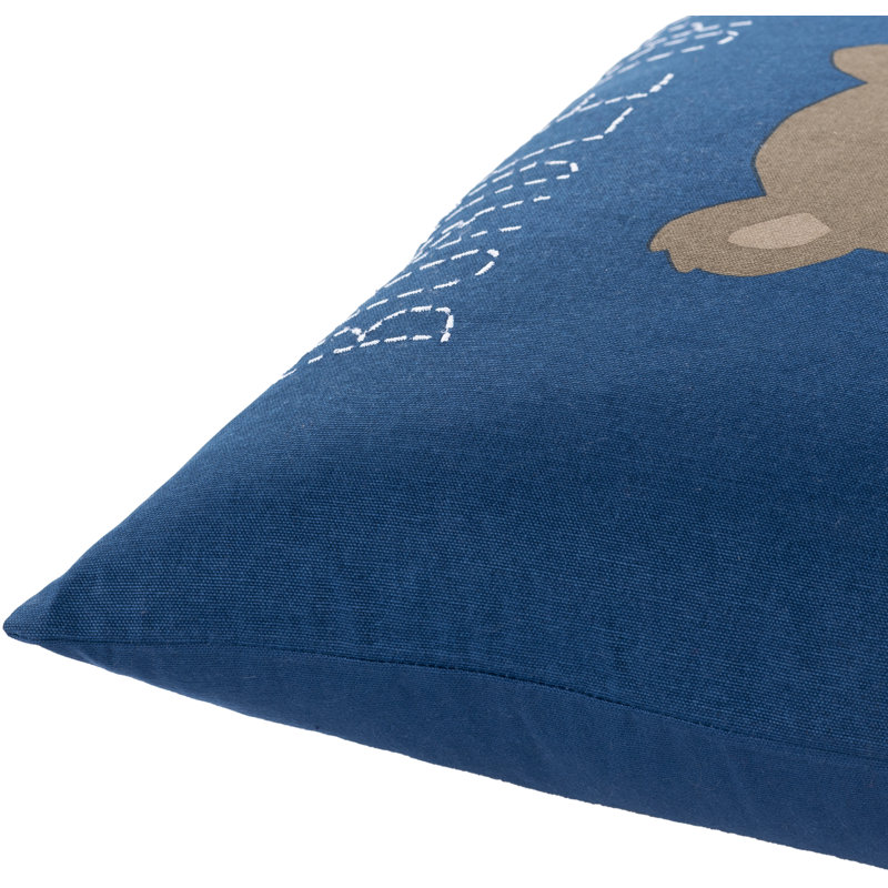 Rustic Square Kids Bear Throw Pillow