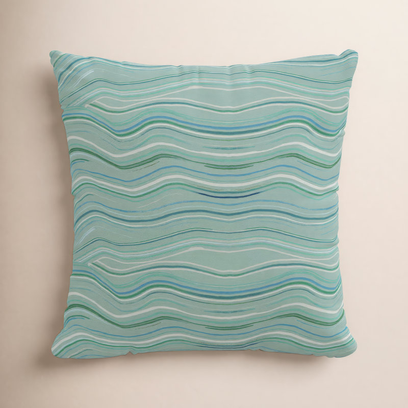 Coussin 100% coton Claira, H 18 po x l 18 po, Housse de coussin seulement - sans insert, Bleu