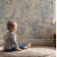 Papier peint animaux bleu Toile Safari | Murale peler et coller pour chambre de bébé | Décoration murale amovible pour enfants-128495347-128495348