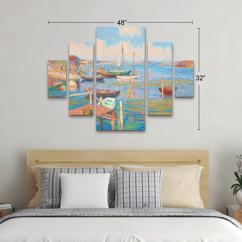Ensemble de 5 panneaux muraux - Marcus Jules «Master», art mural sur toile pour salon, chambre à coucher ou bureau 