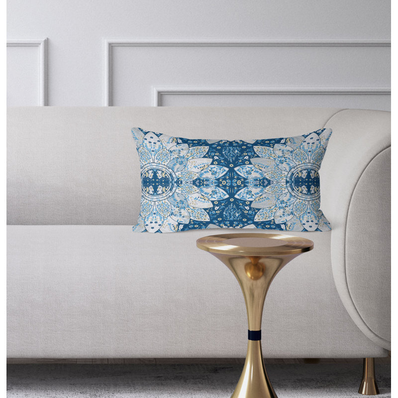 Coussin Floral Floral Viceroy, Bleu / blanc