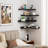 4 Tier Corner Wall Shelf, Floating Corner Shelves With Lip, Blac...