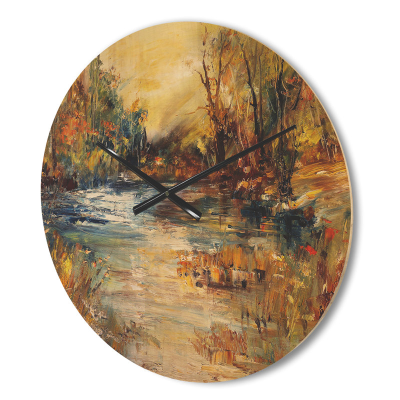 Horloge murale Stream in Forest, Moyen