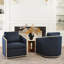 Chaise pivotante rembourrée en tissu de 30 po de large Holl, deux pièces, aucun assemblage requis-2039330070