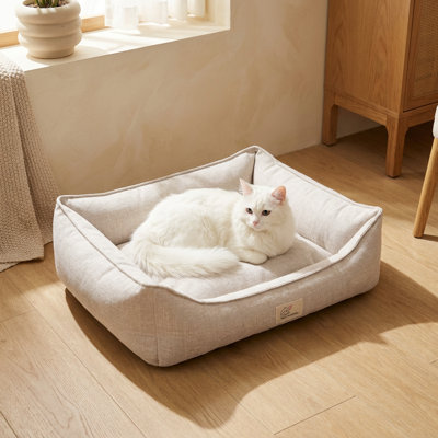 DreamLounge Cream Comfort Pillow Cat Bed