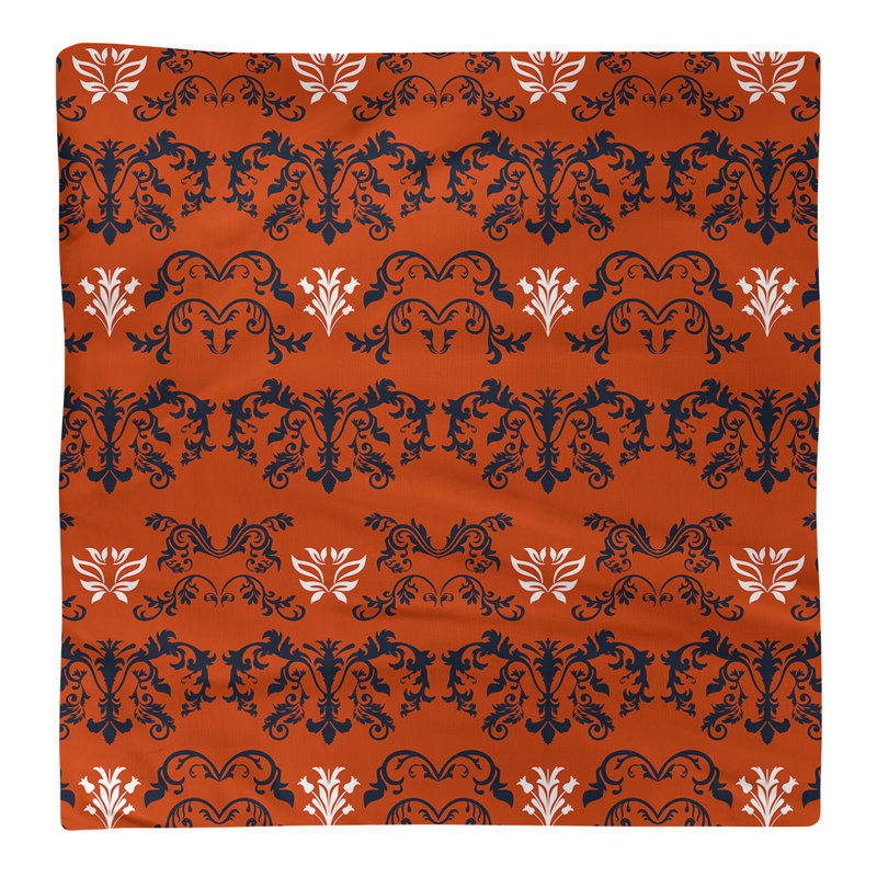 Serviette de football Chicago, Bleu marine foncé / orange / blanc, Coton, l 10 po x L 10 po