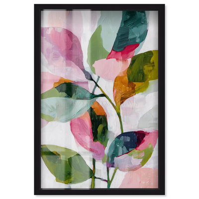 «Vibrant Leaves II Shadowbox Print» par Art Remedy, cadre noir, 17 x 25