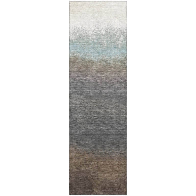 Premium Machine Washable Ariel Ombre Rug, Runner 2'3" x 7'6"