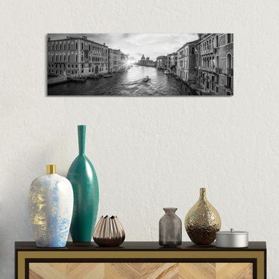 Panoramic View Of The Grand Canal At Sunrise, Venice, Italy by Jan Becke - Wrapped Canvas Panoramic Print