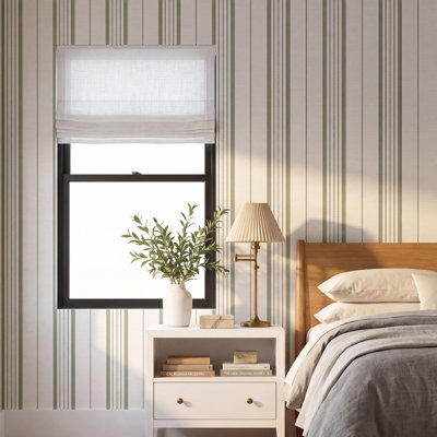 Townhouse Stripe Ivy Peel and Stick Wallpaper