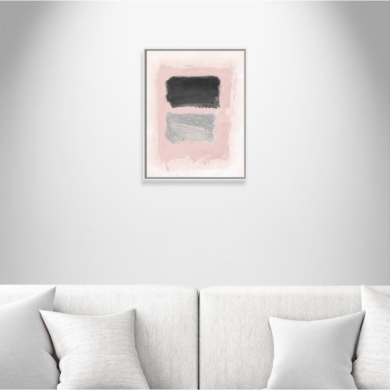 Rose et rouge chatoyant 1 - Cadre flottant, reproduction d'art sur toile, H 28 po x l 22 po x P 2 po, Cadre argenté