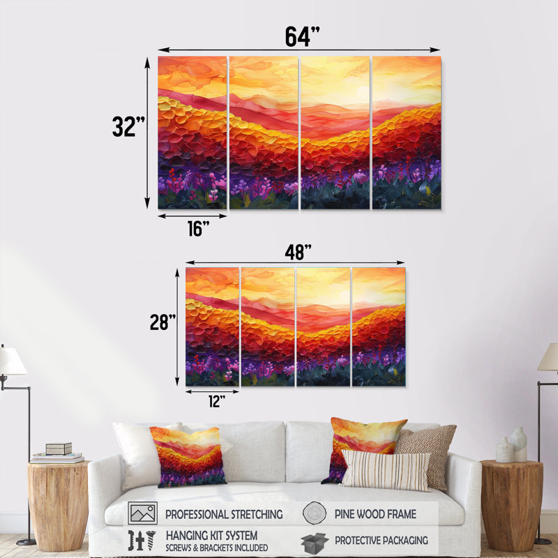 Ensemble de salon Chumbley - Rainbow Wall Art, H 32 po x l 64 po