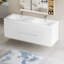 Meuble-lavabo flottant 60 po avec lavabo, meuble-lavabo mural moderne 60 po avec lavabo double en résine et deux tiroirs à fermeture en douceur, blanc brillant 24V11-60DGW