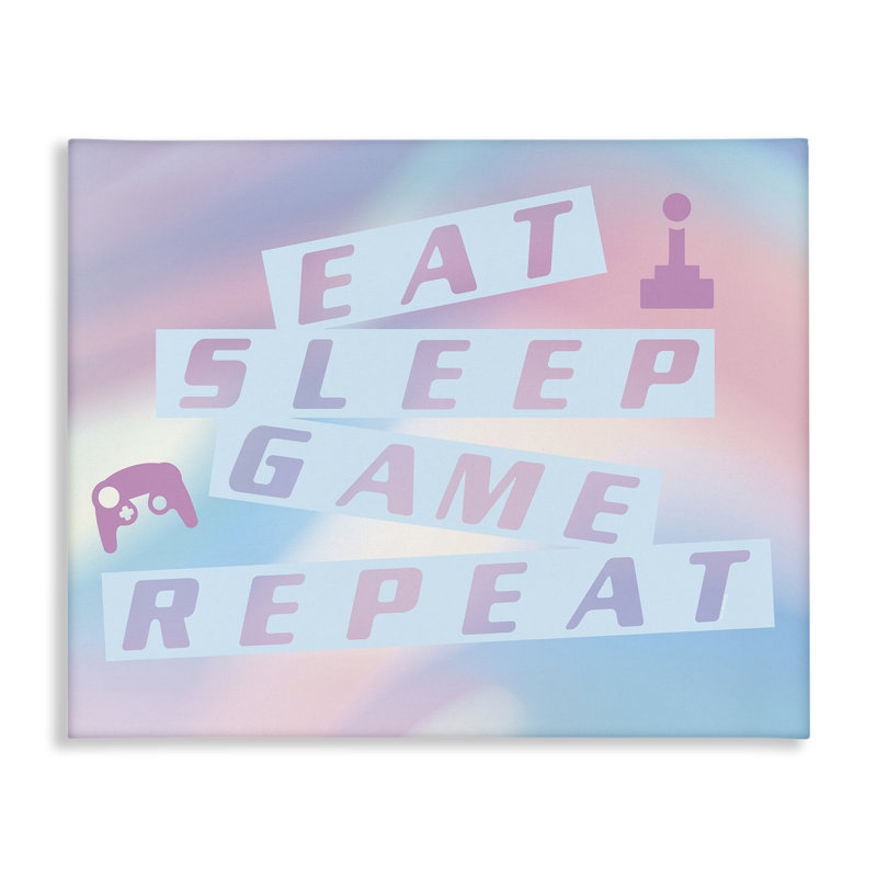 «Pastel Eat Sleep Game Canvas», conception par Yass Naffas Designs, H 24 po x l 30 po