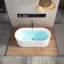 67" Fluted Style-Freestanding Bathtub With Integrated Slotted Overflow And Brushed Nickel Toe-Tap Drain