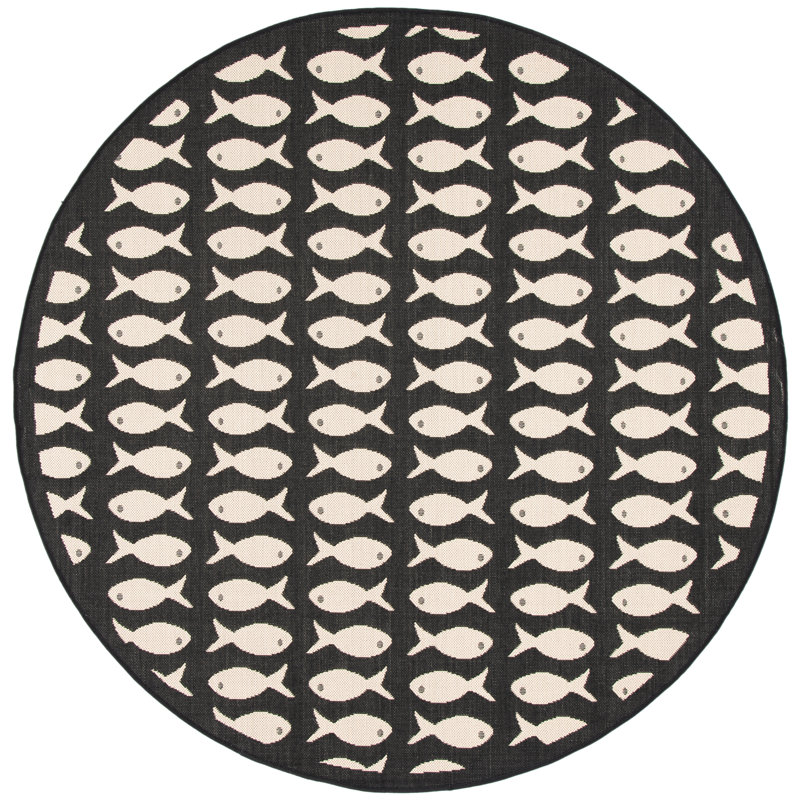 Pompen Performance Indoor/Outdoor Area Rug, Round 6'7"