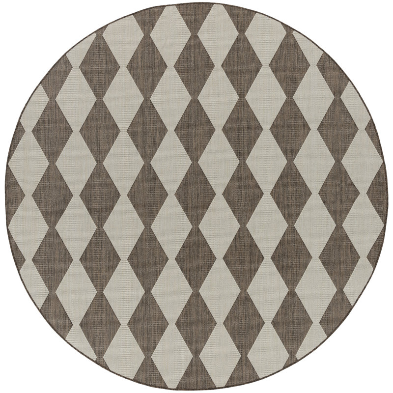 Positano Indoor / Outdoor Rug, Round 8', Brown