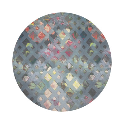 Defosse Trellis Vegan Leather Round Pebble Placemat